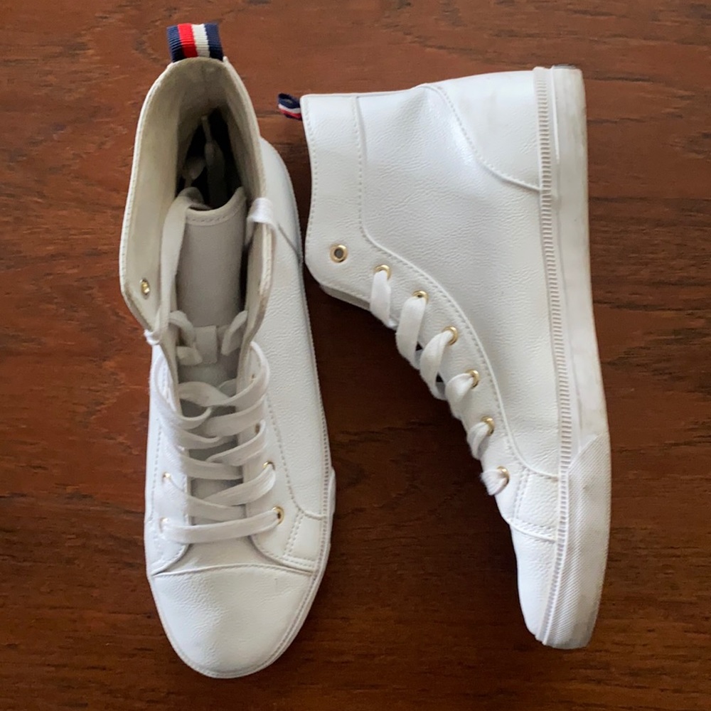 Tommy Hilfiger white hi tops